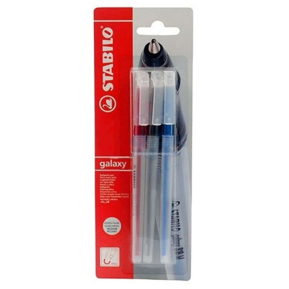 Pix fara mecanism Stabilo Galaxy 818, M, 0.45 mm, 3 culori/blister, albastru, negru, rosu Pix fara mecanism Stabilo Galaxy 818, M, 0.45 mm, 3 culori/blister, albastru, negru, rosu